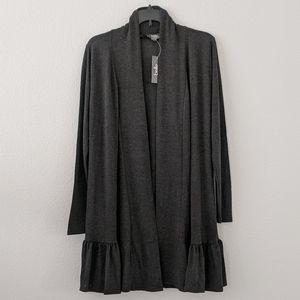 NWT Belle long sleeve heather charcoal cardigan